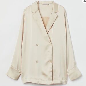 NWOT H&M‎ Double-Breasted Satin Shirt Blazer